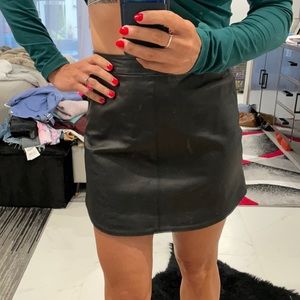 Leather mini skirt